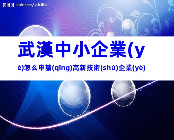 武漢中小企業(yè)怎么申請(qǐng)高新技術(shù)企業(yè)